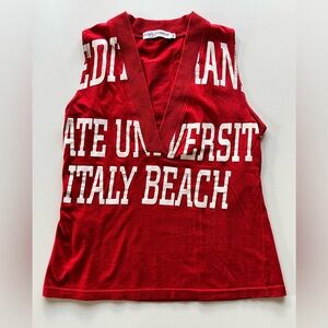 Dolce & Gabbana Mediterreanian State University Italy Beach fitted tee. SZ 42